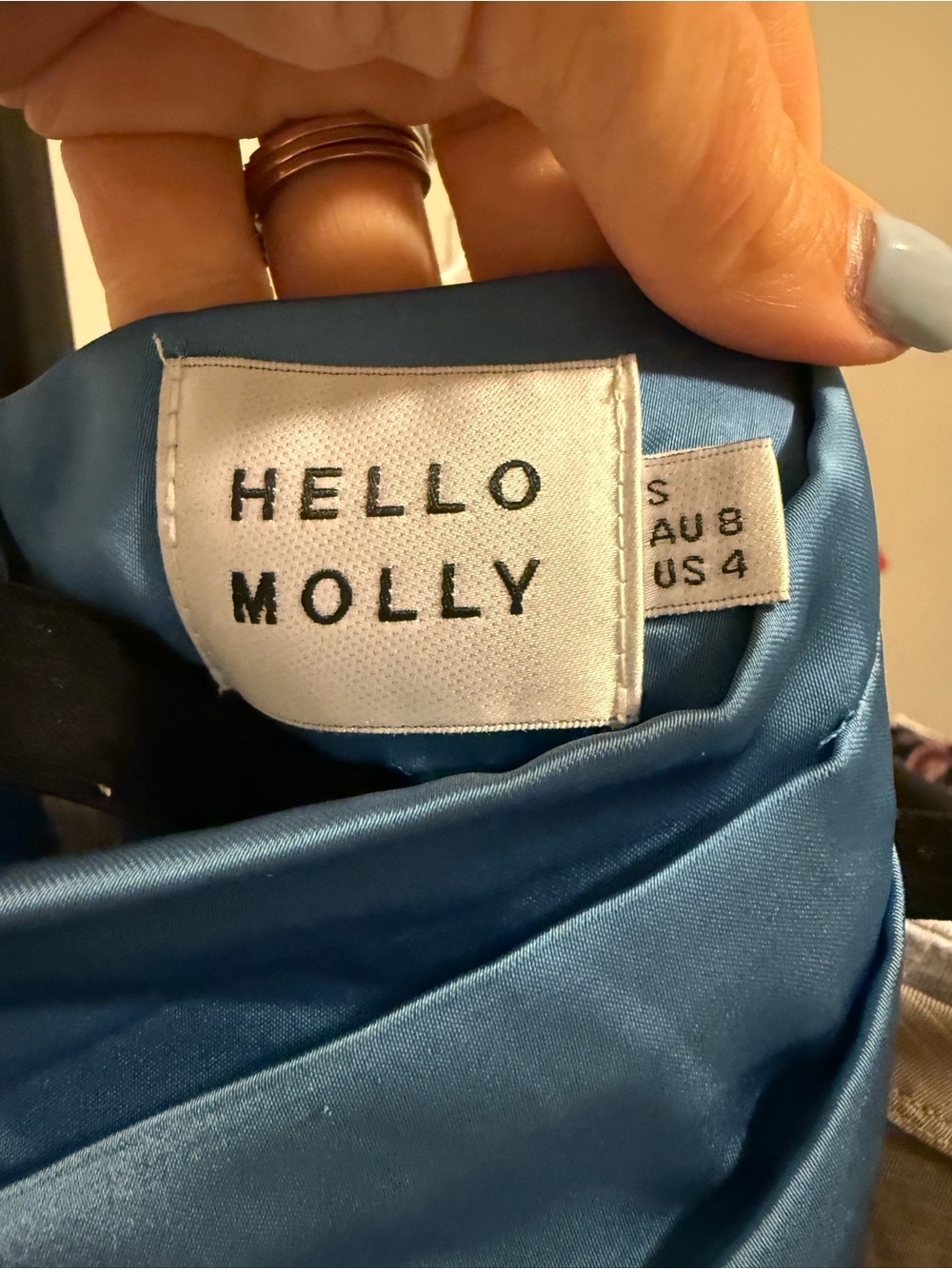 Hello Molly Satin Slip Dress in Sky Blue - Picture 8 of 8